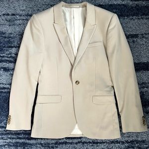 Topman Slimfit one button Suit Jacket/blazer - Color: Stone Size: 36R